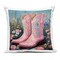 Stupell Industries Wildflower Pink Cowgirl Boots Outdoor Printed Pillow design by Heidi Kuntz, 18 x 7 x 18